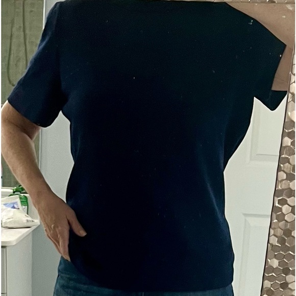 St. John Collection by Marie Gray Santana vintage sweater large navy blue zips - Picture 4 of 12